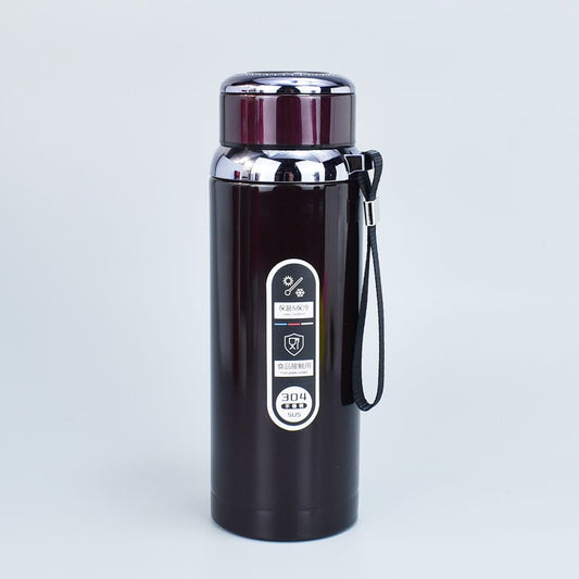 1000ml Stainless Steel Thermos Bottle Vacuum Insulated Leakproof Water Bottle for Travel Gym Office | Black