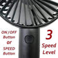 Portable USB Rechargeable Fan | Handheld 3 Speed Strong Wind Electric Small Mini Cooling Fan (random color)