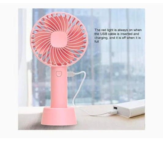 Portable USB Rechargeable Fan | Handheld 3 Speed Strong Wind Electric Small Mini Cooling Fan (random color)