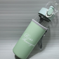 Rosa Flowery Glass Water Bottle with Protective Sleeve & Flip-Top Cap (300ml) | Water Bottle | Glass Water Bottle