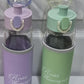 Rosa Flowery Glass Water Bottle with Protective Sleeve & Flip-Top Cap (300ml) | Water Bottle | Glass Water Bottle