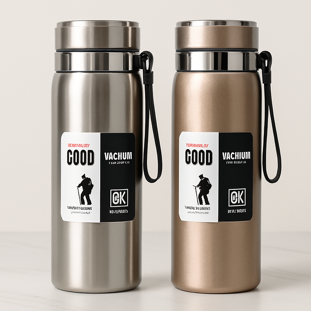 1000ml Large Capacity Stainless Steel Thermos Bottle – Hot & Cold Vacuum Flask Water Bottle (Random color & sticker)