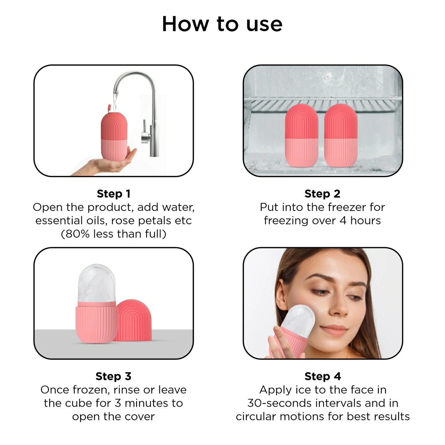Silicone Ice Facial Roller Beauty Ice Roller For Face Eyes Neck Cryotherapy Natural Skin Enhancement ( Random Color )