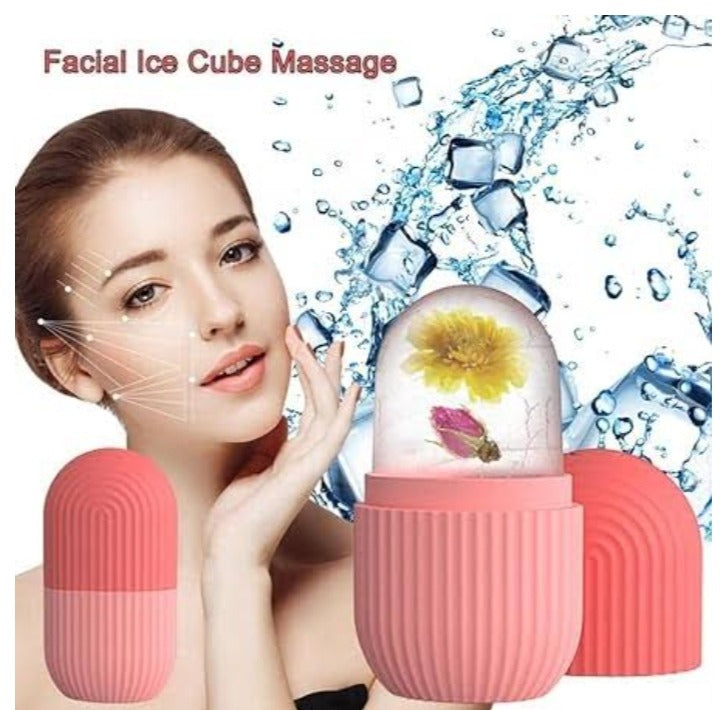 Silicone Ice Facial Roller Beauty Ice Roller For Face Eyes Neck Cryotherapy Natural Skin Enhancement ( Random Color )