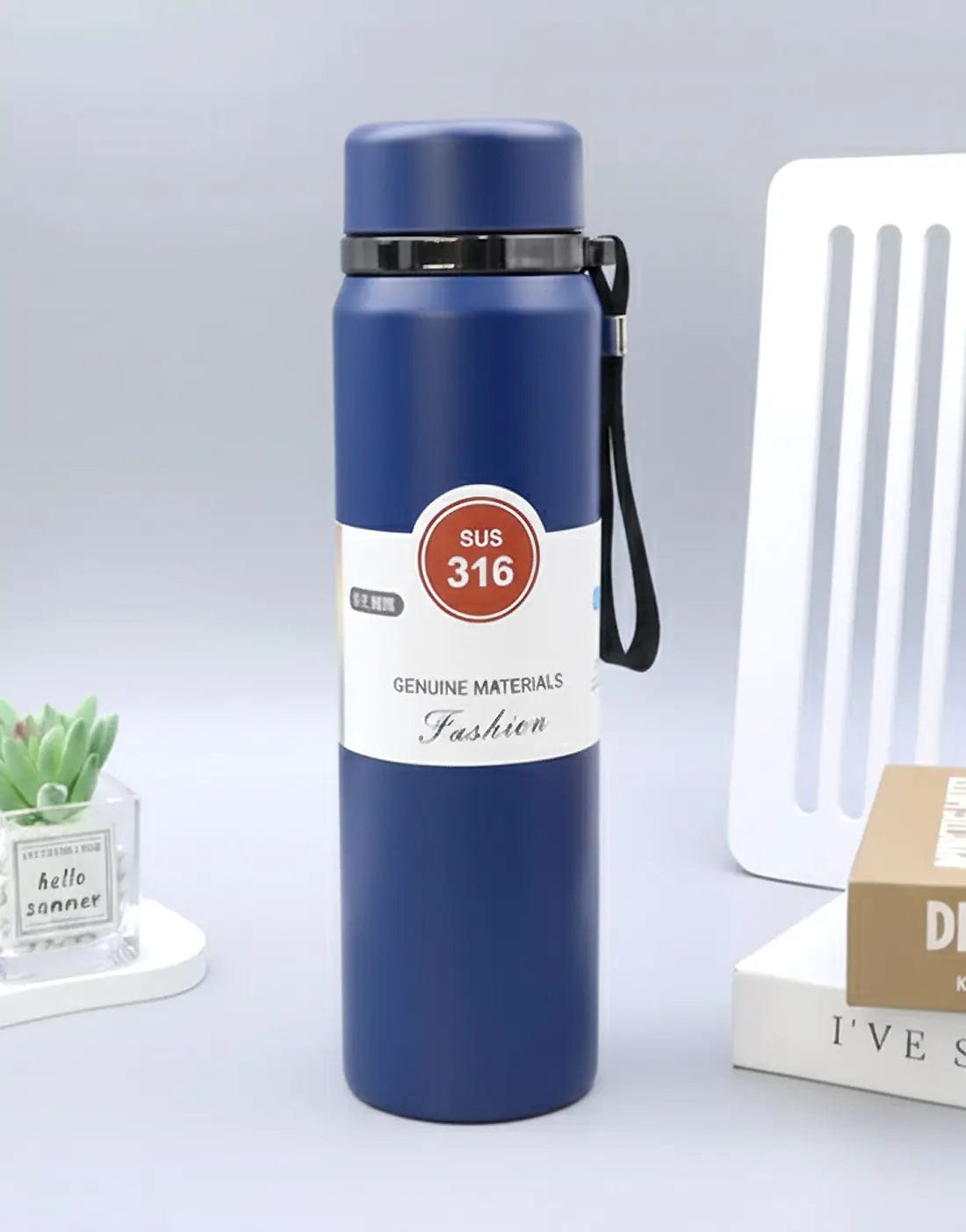 Premium Matte Stainless Steel Water Bottle 1000ml Leak Proof Double Wall Insulated Hot Cold Flask | 1000 ml / Black