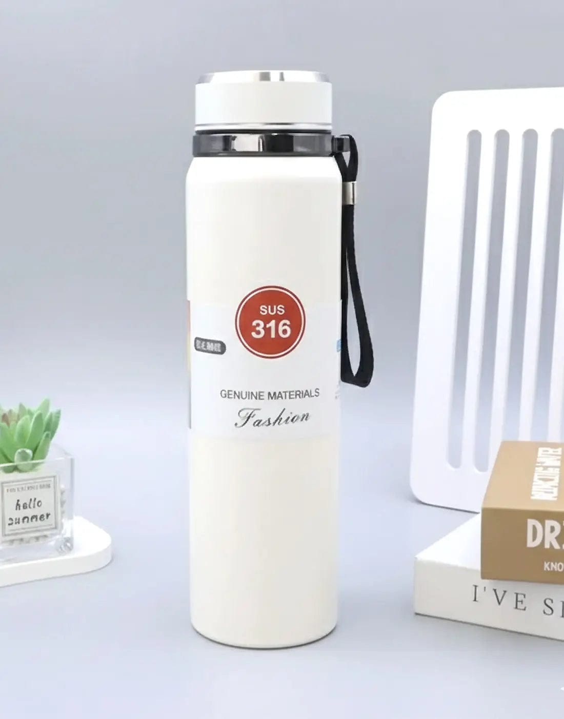 Premium Matte Stainless Steel Water Bottle 1000ml Leak Proof Double Wall Insulated Hot Cold Flask | 1000 ml / Black