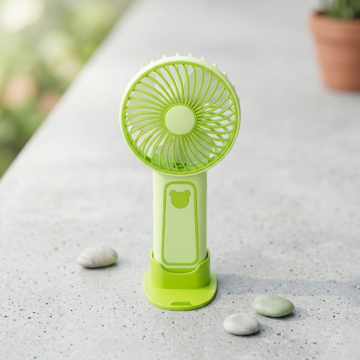Rechargeable Handheld Fan with Desktop Stand - Portable Ultra-Quiet Personal Cooling Fan for Office, Students, and Outdoor Travel
