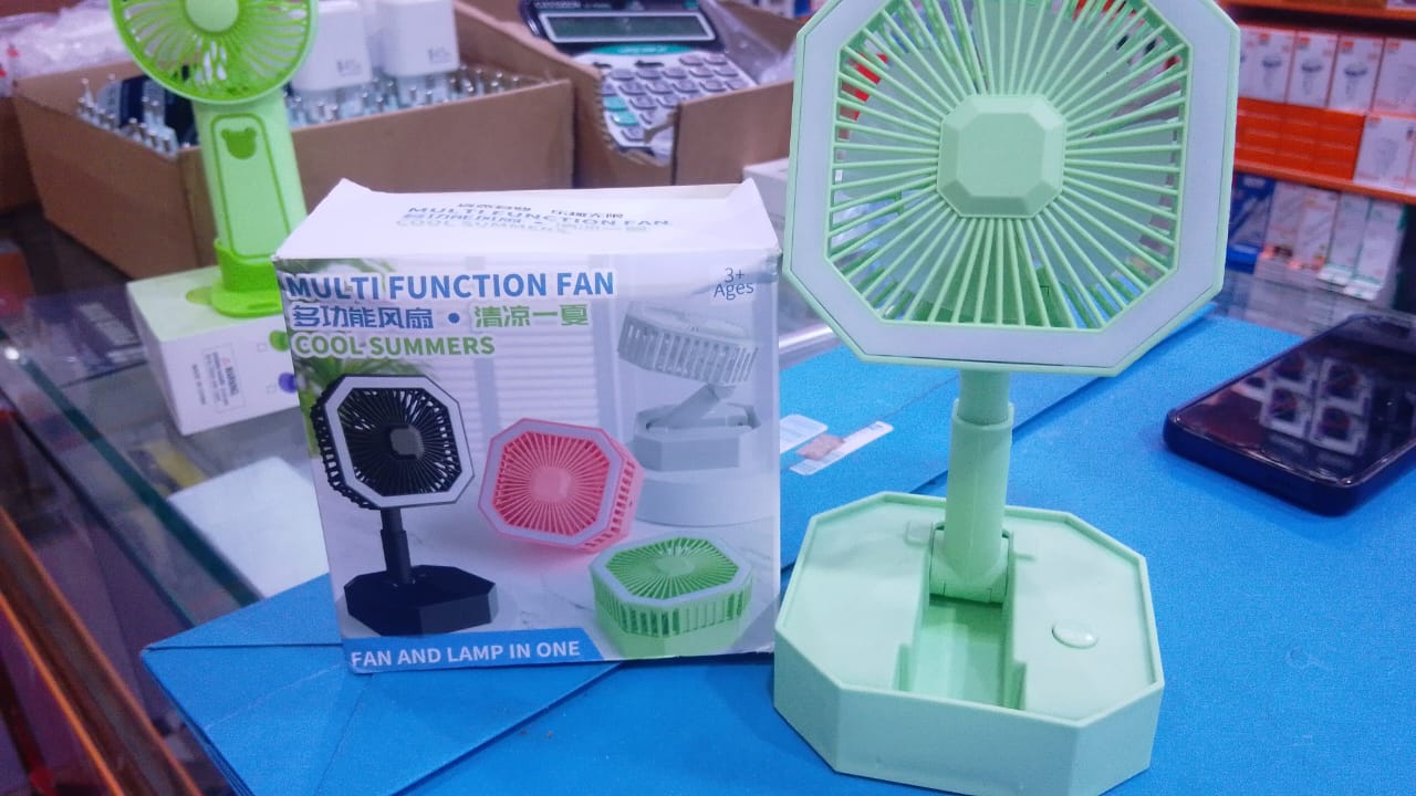 2-in-1 Portable Foldable Rechargeable Fan with LED Night Lamp - Multi-Function Desk Fan & Adjustable Study Light for Home, Office, and Travel
