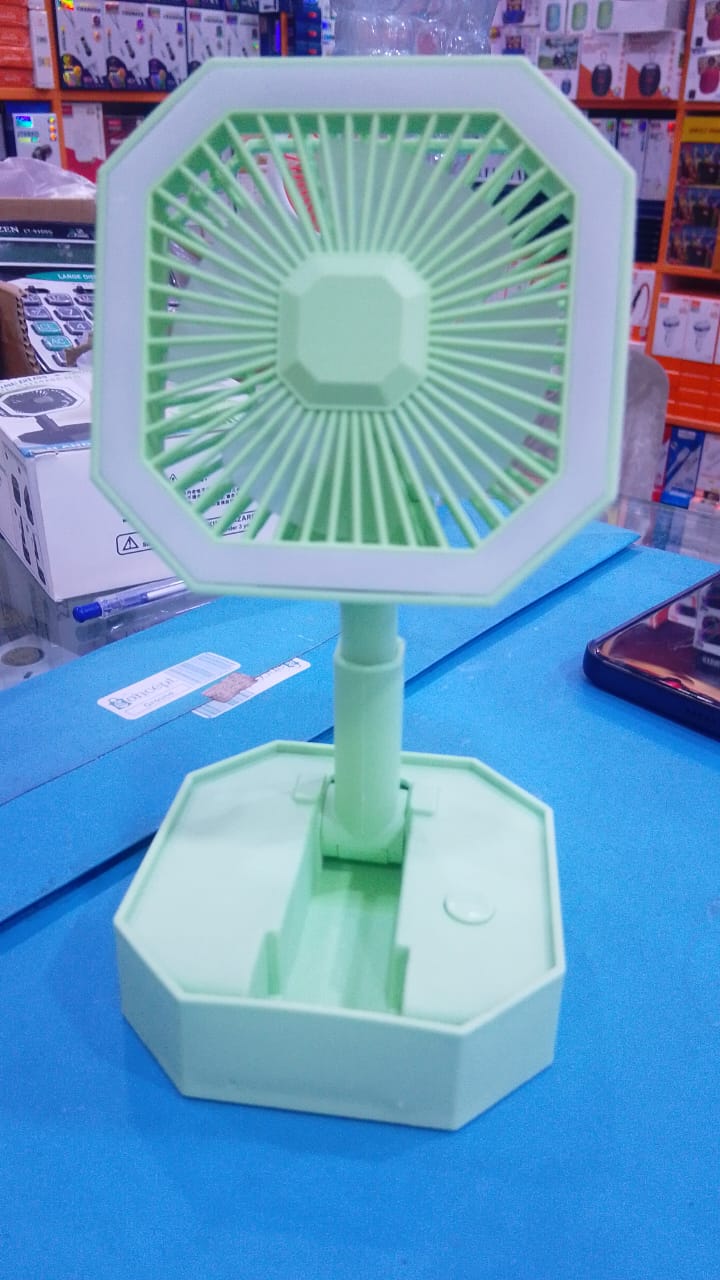 2-in-1 Portable Foldable Rechargeable Fan with LED Night Lamp - Multi-Function Desk Fan & Adjustable Study Light for Home, Office, and Travel