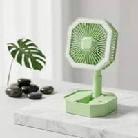 2-in-1 Portable Foldable Rechargeable Fan with LED Night Lamp - Multi-Function Desk Fan & Adjustable Study Light for Home, Office, and Travel