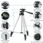 Tripod 3110 Portable Adjustable Aluminium Lightweight Camera Stand Tripod, with 3-Dimensional Head and Quick Release Plate for Video Cameras and Mobile, Black, Silver | 3110