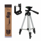 Tripod 3110 Portable Adjustable Aluminium Lightweight Camera Stand Tripod, with 3-Dimensional Head and Quick Release Plate for Video Cameras and Mobile, Black, Silver | 3110
