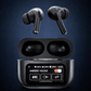 AirPods X Digital Touch Screen Wireless Earbuds – Black Edition | Smart Display Charging Case | Bluetooth Earphones | Touch Control