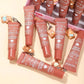 Huda Moji Cute Teddy Style Cocoa Butter High Pigmented Lip Gloss Set – Nude Shades (Pack of 2)