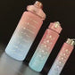 Sports Water Bottles 3 Pcs Set With Leak Proof Flip Top Lid (Random Color)