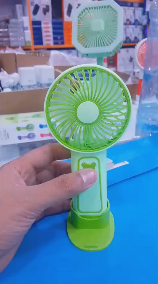 Rechargeable Handheld Fan with Desktop Stand - Portable Ultra-Quiet Personal Cooling Fan for Office, Students, and Outdoor Travel